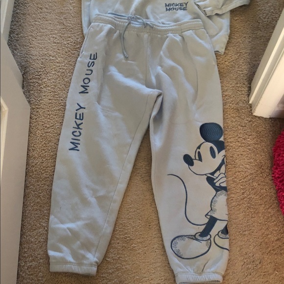 Disney Mickey Mouse Adult Sweatshirt- Light Blue, XXL Top , XL Pants - Picture 3 of 5